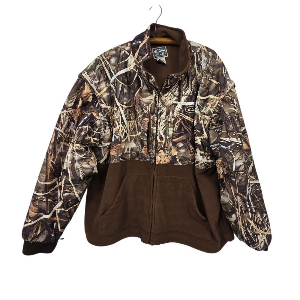 Drake Waterfowl Advantage Max 4 HD Jacket Mens 2XL Brown Zip Hunting Outdoor